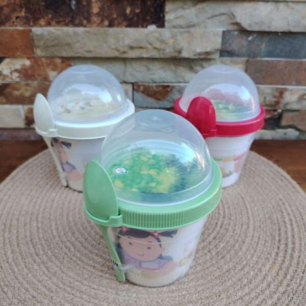 Vaso para yogurt y cereales con cuchara - Imagen 2