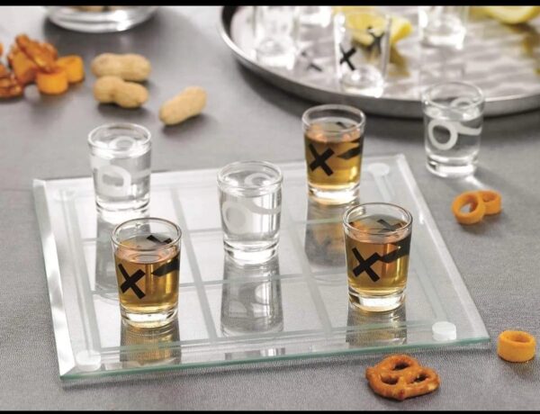 Juego De Mesa Ta Te Ti Con Shoots Tablero Vidrio